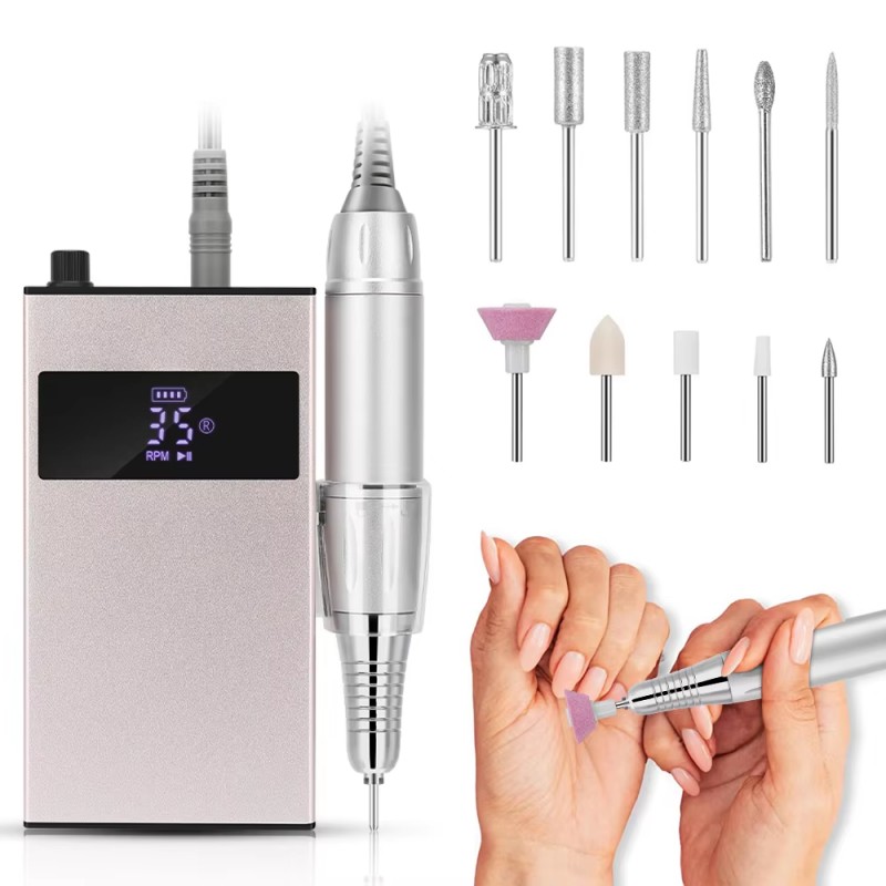 Pārnēsājams nagu urbjmašīnas komplekts ar zemu trokšņa līmeni